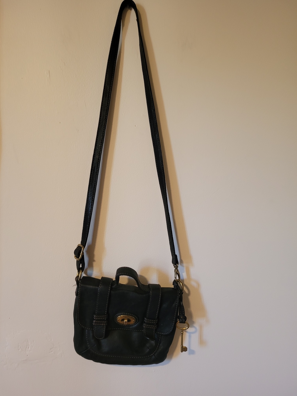 Black Fossil Cross Body Purse